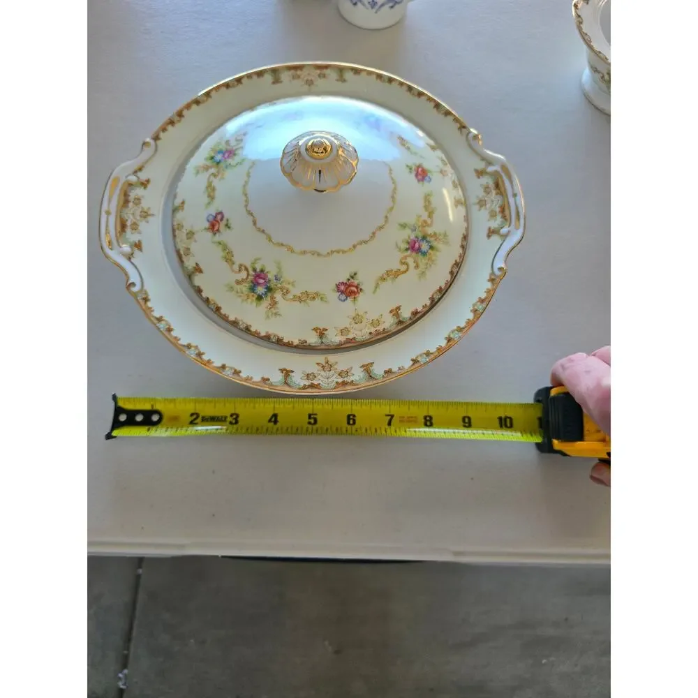 Hira China Vintage China Oval Porcelain Serving Covered Bowl Made in  Japan